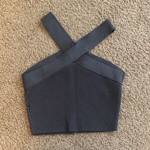 Babaton Charcoal Cross-Strap Tank Top